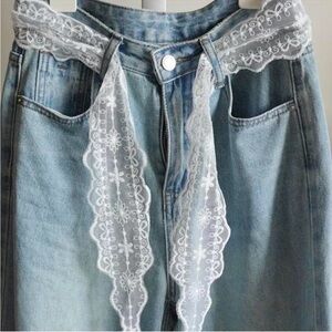 Embroidered Lace Waist Belt | Romantic Boho Lace Tie Belt Accessory